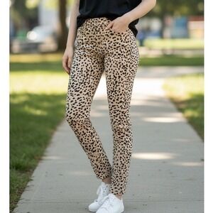 Banana Republic Women 25P NWT Leopard Animal Print High Rise Skinny Ankle Jeans